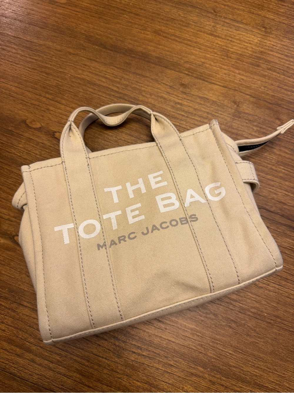 Marc Jacobs Canvas Tote Bag in Beige with White Logo